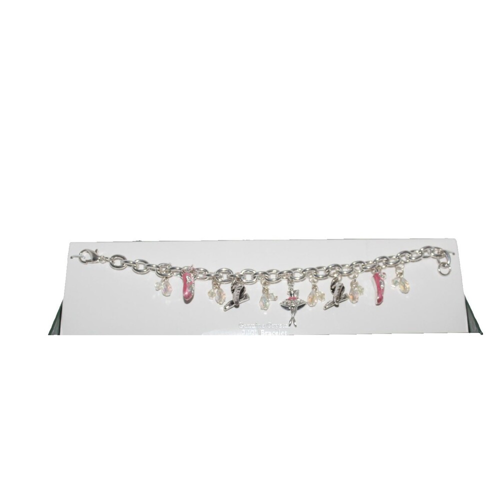 Silvertone Charm Bracelet in Ballerina Theme NWT